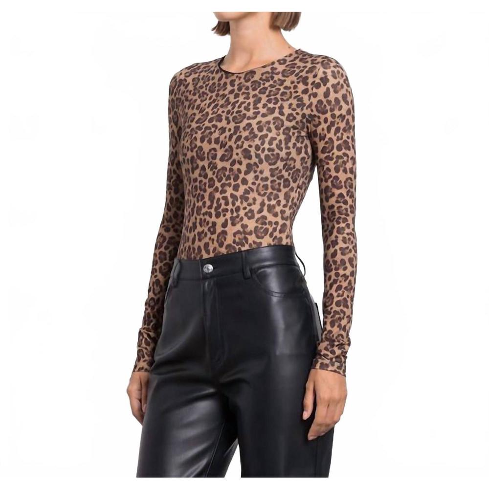 NEW VALENTINO leopard print bodysuit in brown
